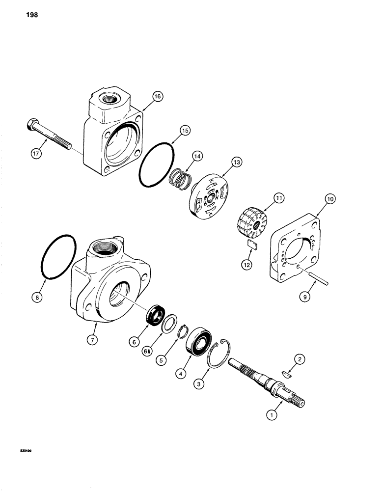 Схема запчастей Case 1280 - (198) - S516451 HYDRAULIC PUMP/CONTROL CIRCUIT (07) - HYDRAULIC SYSTEM