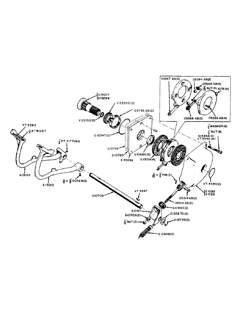 Схема запчастей Case 320 - (074) - DIFFERENTIAL BRAKE ASSEMBLY (06) - POWER TRAIN