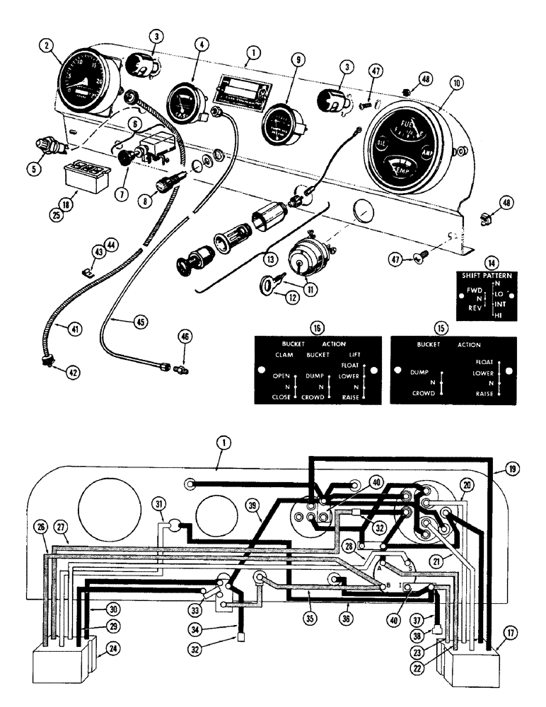 Схема запчастей Case W10 - (058) - INSTRUMENT PANEL AND INSTRUMENTS (04) - ELECTRICAL SYSTEMS