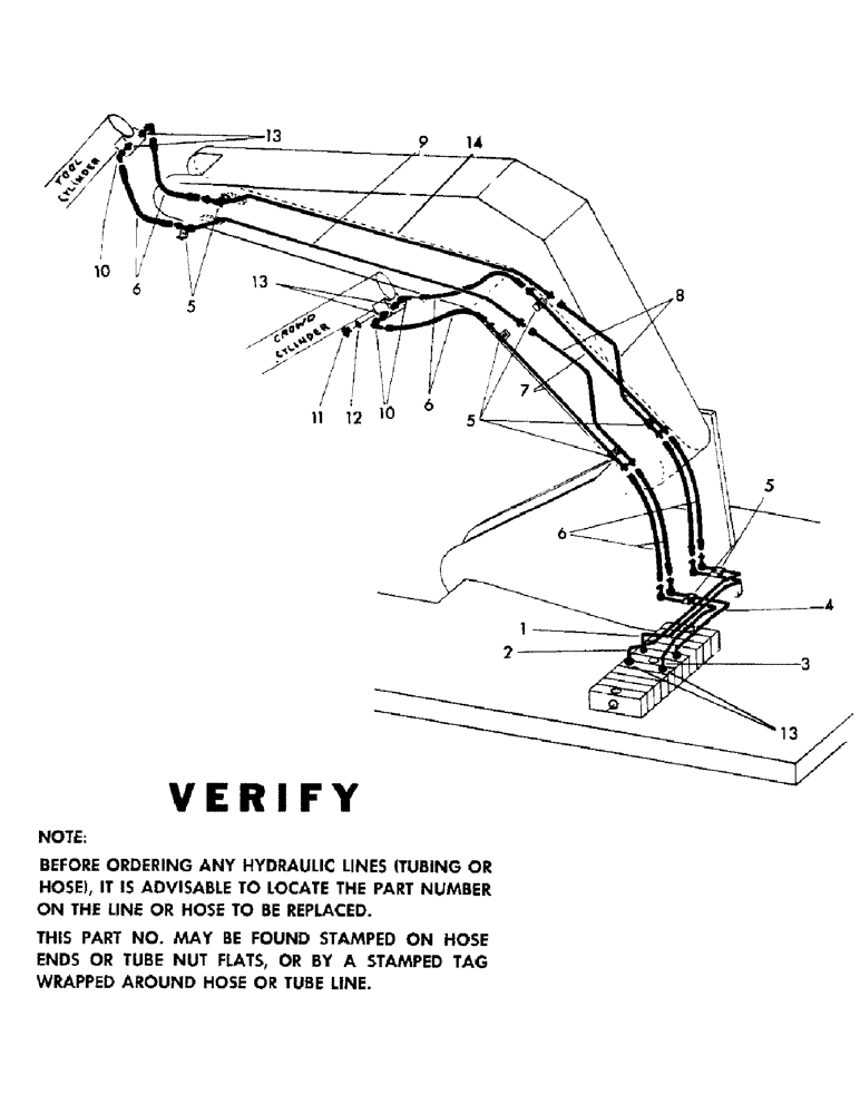 Схема запчастей Case 30YM - (086) - TOOL AND CROWD CYLINDER LINES (07) - HYDRAULIC SYSTEM