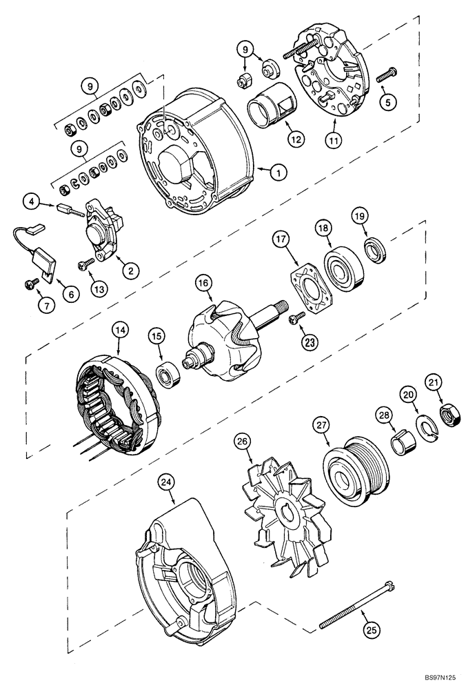 Схема запчастей Case 40XT - (04-02) - ALTERNATOR ASSY (04) - ELECTRICAL SYSTEMS