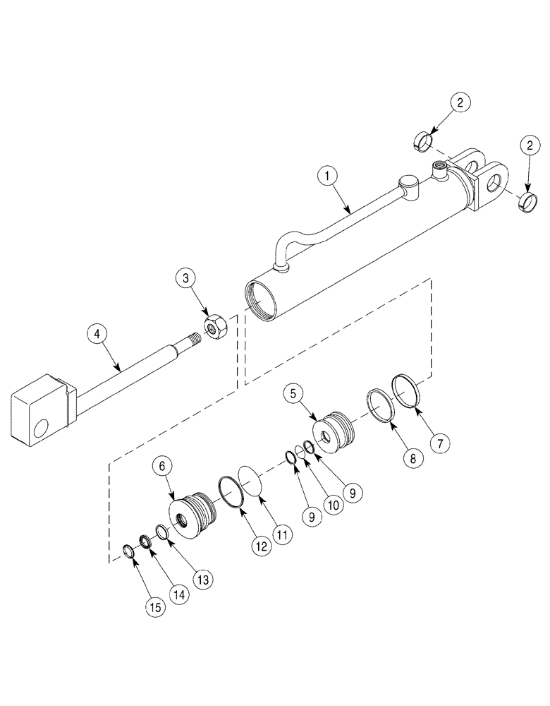 Схема запчастей Case 6030 - (08-14) - CYLINDER ASSY STAKEDOWN CONTROL (08) - HYDRAULICS