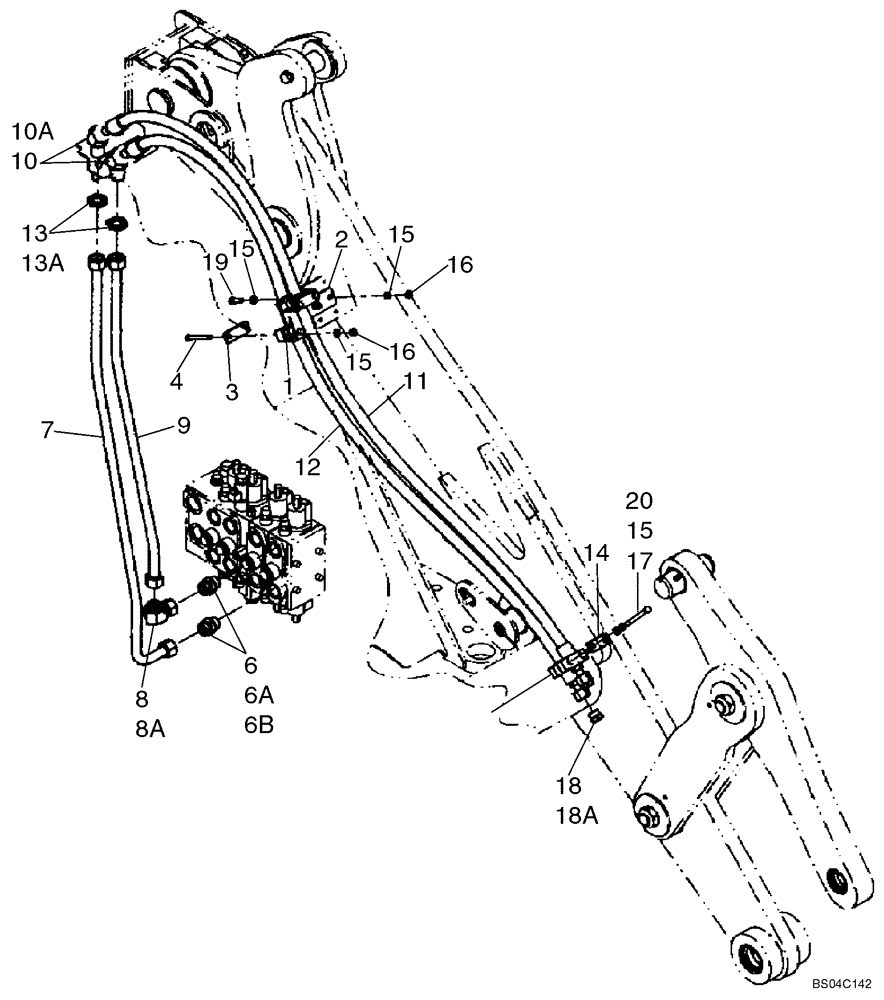 Схема запчастей Case 721D - (08-12) - HYDRAULICS - LOADER AUXILIARY (08) - HYDRAULICS