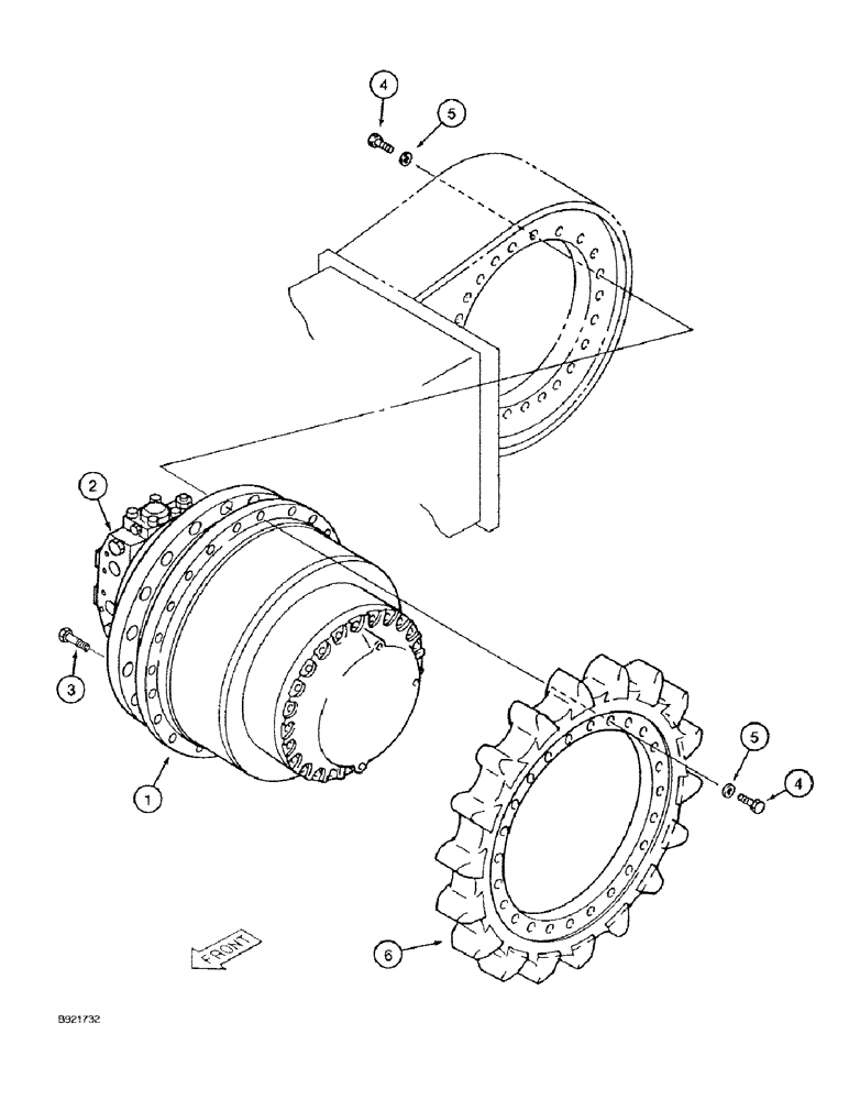 Схема запчастей Case 9030 - (6-02) - FINAL DRIVE TRANSMISSION AND TRACK DRIVE MOTOR (06) - POWER TRAIN