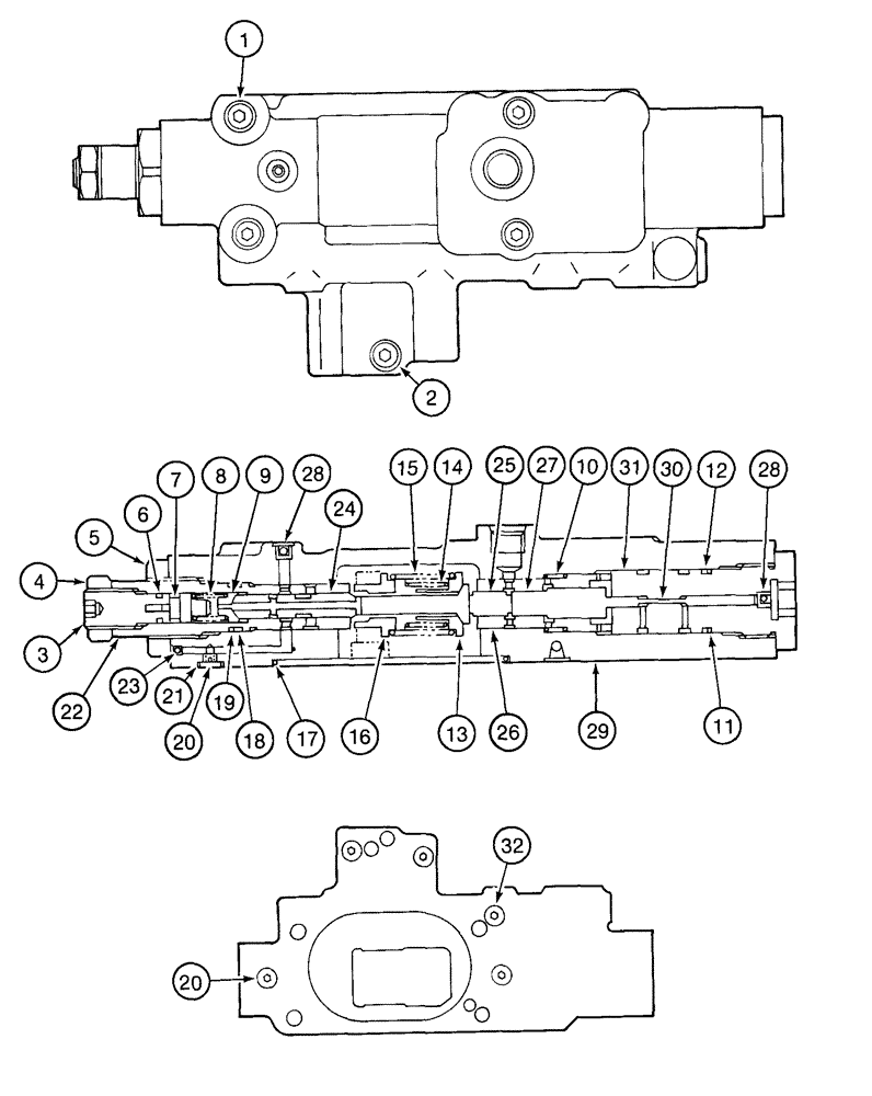 Схема запчастей Case 9020 - (8-024) - REAR PUMP REGULATOR ASSEMBLY (08) - HYDRAULICS