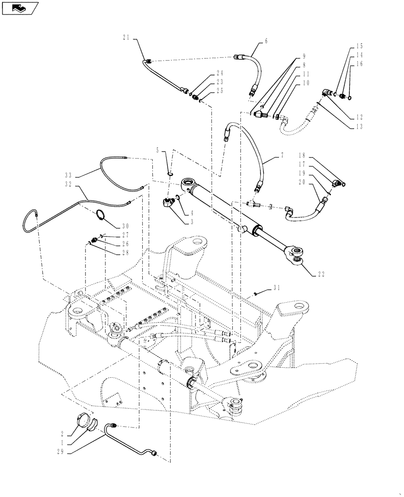 Схема запчастей Case 521F - (41.216.01) - STEERING CYLINDER INSTALLATION (41) - STEERING