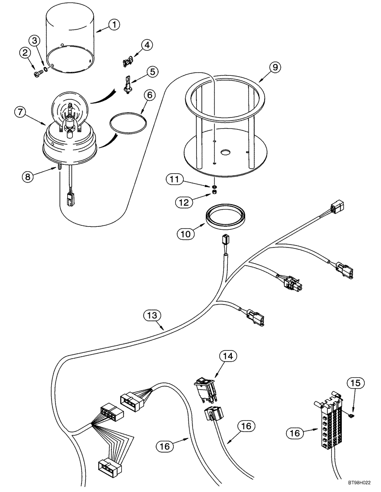 Схема запчастей Case 921C - (04-28) - BEACON ASSY, ROTATING - MOUNTING (04) - ELECTRICAL SYSTEMS