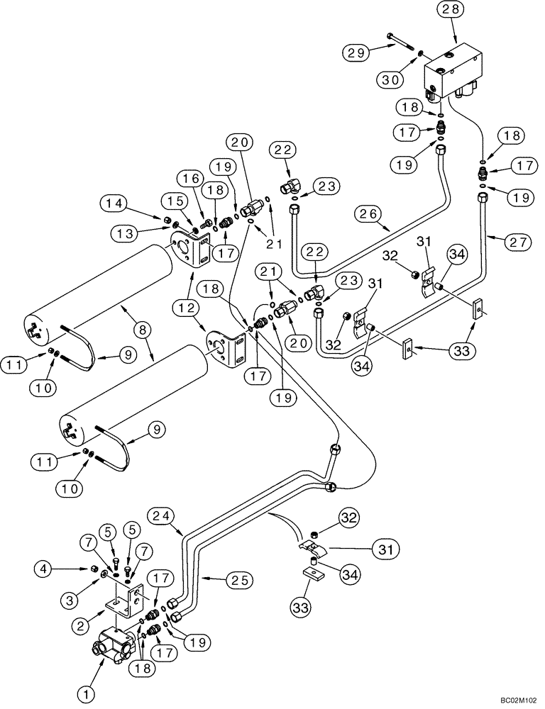 Схема запчастей Case 921C - (07-04) - HYDRAULICS - BRAKE, MAIN (Jun 1 2010 3:07PM) (07) - BRAKES