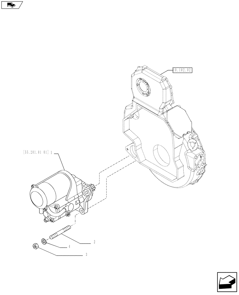 Схема запчастей Case F3AE0684S E914 - (55.201.01) - STARTER MOTOR (55) - ELECTRICAL SYSTEMS