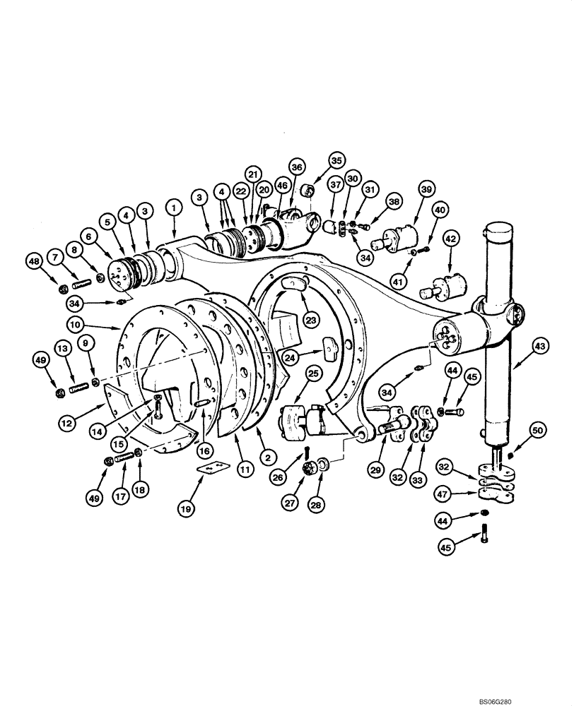 Схема запчастей Case 865 - (08.62[00]) - CYLINDER - SADDLE AND ACTUATING (5 HOLES) (08) - HYDRAULICS