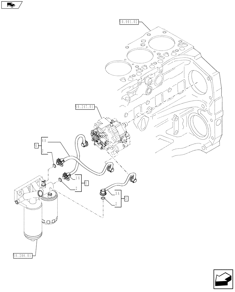 Схема запчастей Case F4DFE613E A002 - (10.218.01) - INJECTION EQUIPMENT - PIPING (2855081) (10) - ENGINE