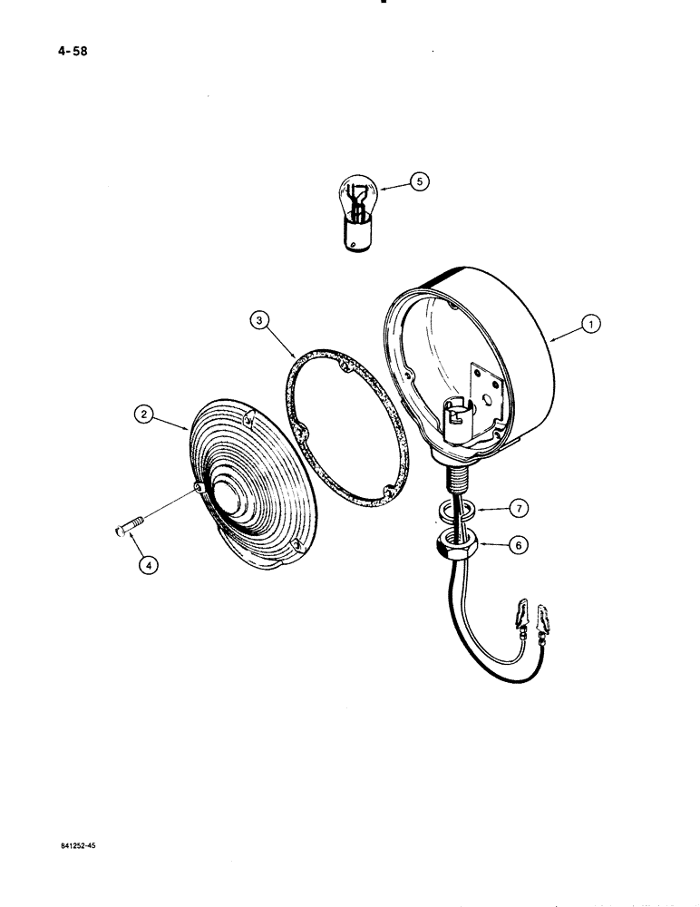 Схема запчастей Case W30 - (4-58) - STOP AND TAIL LAMP (04) - ELECTRICAL SYSTEMS