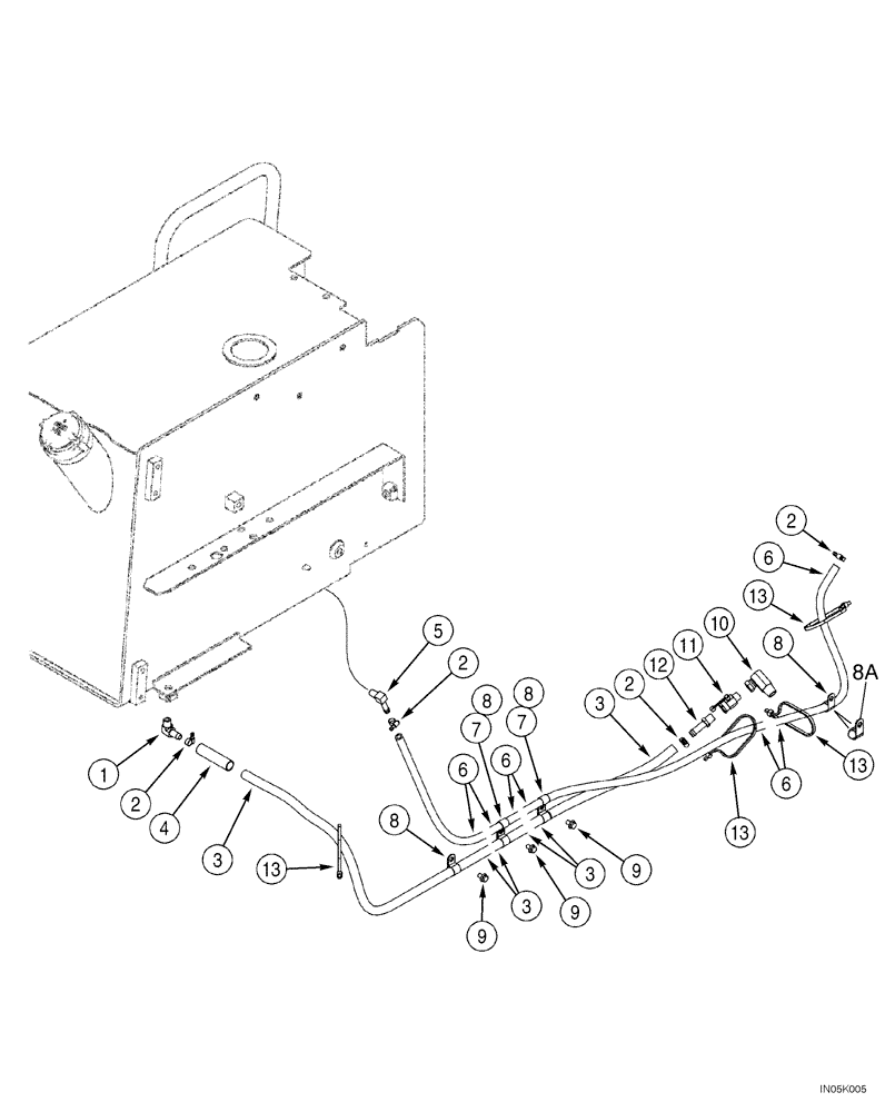 Схема запчастей Case 1150H_IND - (03-06) - FUEL LINES (03) - FUEL SYSTEM