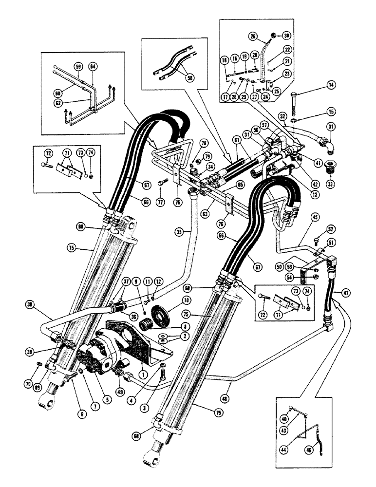 Схема запчастей Case 600 - (184) - HYDRAULIC INSTALLATION, MECH. BULL, ANGLE, OR CROWN & TILT DOZER (USED FROM S/N 7060799) (07) - HYDRAULIC SYSTEM