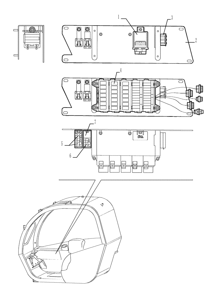 Схема запчастей Case TX742 - (9.00580[13]) - ROPS CANOPY - COMPONENTS - OPTIONAL CODE 749260001 - VERSION (02) (90) - PLATFORM, CAB, BODYWORK AND DECALS