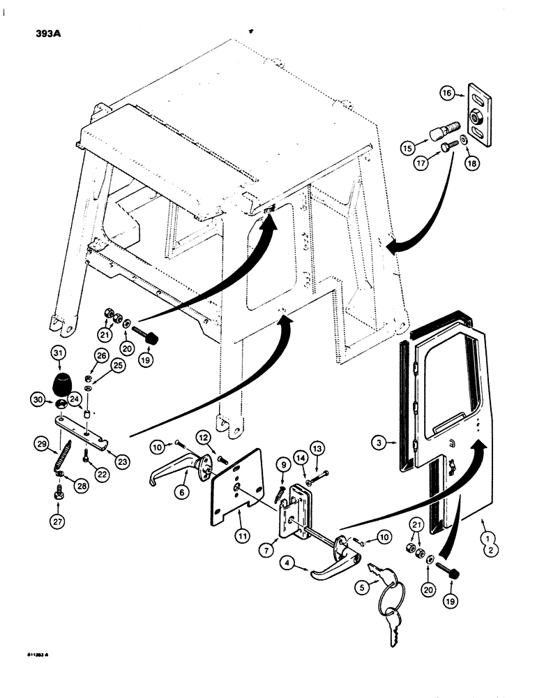 Схема запчастей Case 850B - (393A) - CAB, DOORS AND RELATED PARTS (05) - UPPERSTRUCTURE CHASSIS