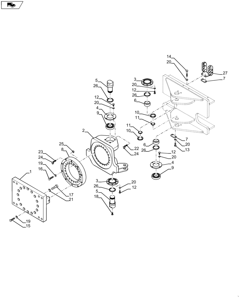 Схема запчастей Case SV211 - (39.100.AN[01]) - ARTICULATION JOINT (39) - FRAMES AND BALLASTING