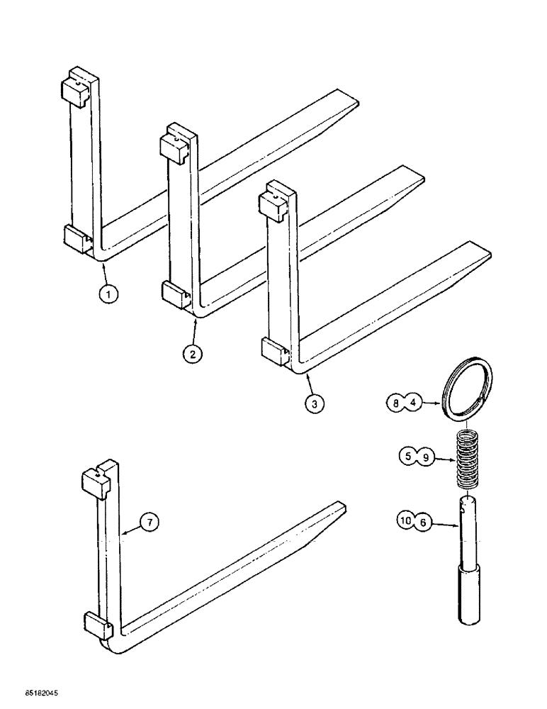 Схема запчастей Case 584E - (9-112) - FORKS, PALLET AND LOGGING FORKS (09) - CHASSIS/ATTACHMENTS