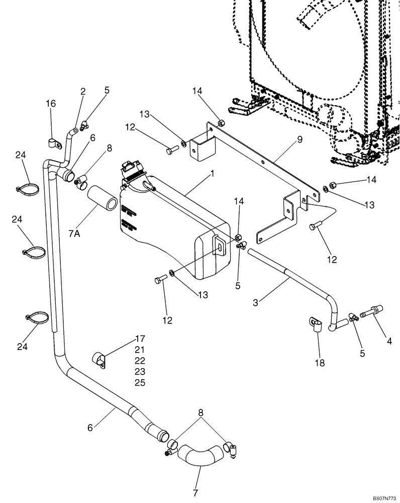 Схема запчастей Case 586G - (02-02) - DEAERATION SYSTEM - MOUNTING (02) - ENGINE