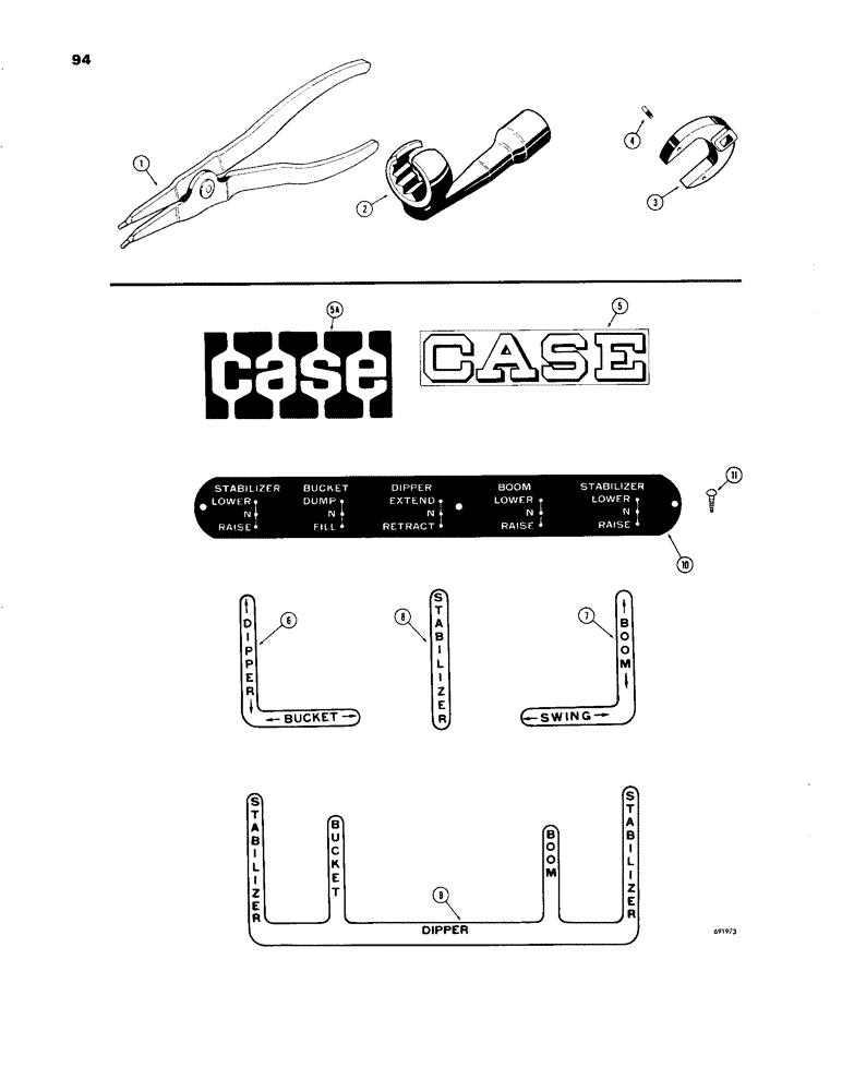 Схема запчастей Case 33 - (094) - TOOLS 