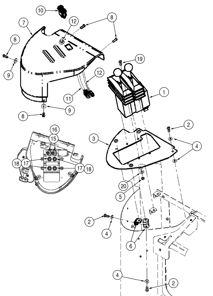 Схема запчастей Case 721C - (08-38A) - HYDRAULICS - LOADER CONTROL (08) - HYDRAULICS