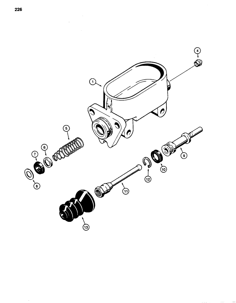 Схема запчастей Case 480D - (226) - D127519 BRAKE MASTER CYLINDER (33) - BRAKES & CONTROLS