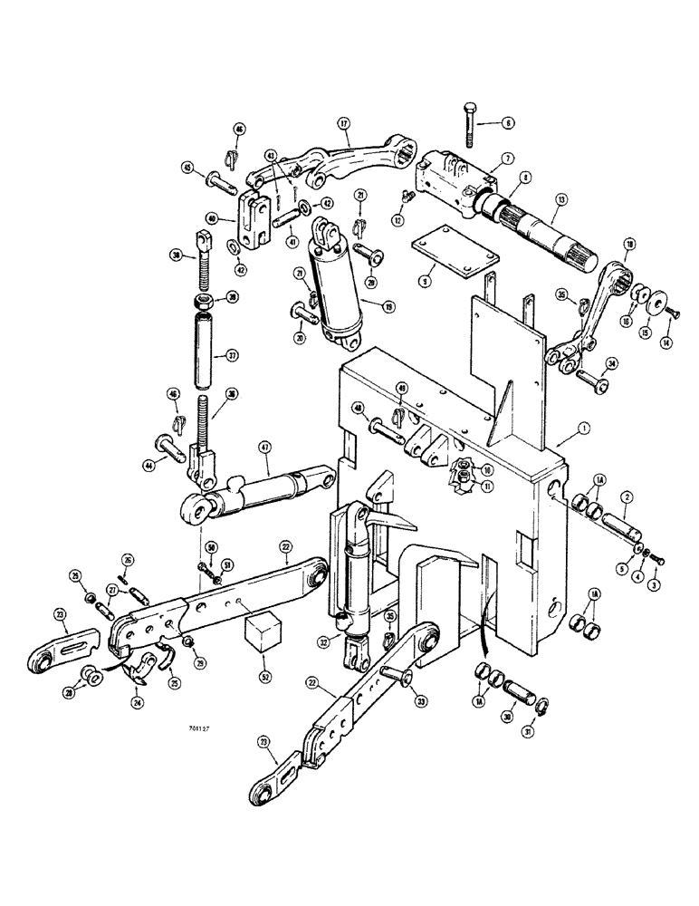 Схема запчастей Case 680CK - (258) - 3 POINT HITCH, MOUNTING FRAME AND RELATED PARTS (35) - HYDRAULIC SYSTEMS