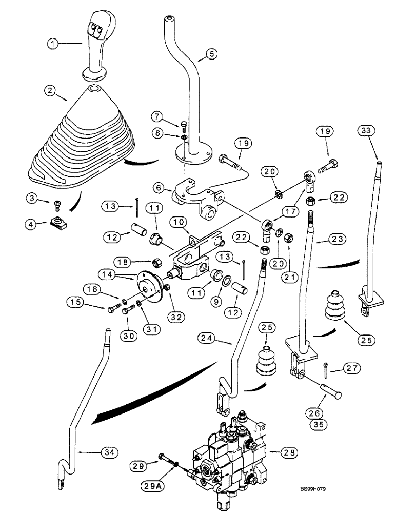 Схема запчастей Case 590SL - (9-23) - LOADER LIFT AND BUCKET CONTROLS (09) - CHASSIS/ATTACHMENTS