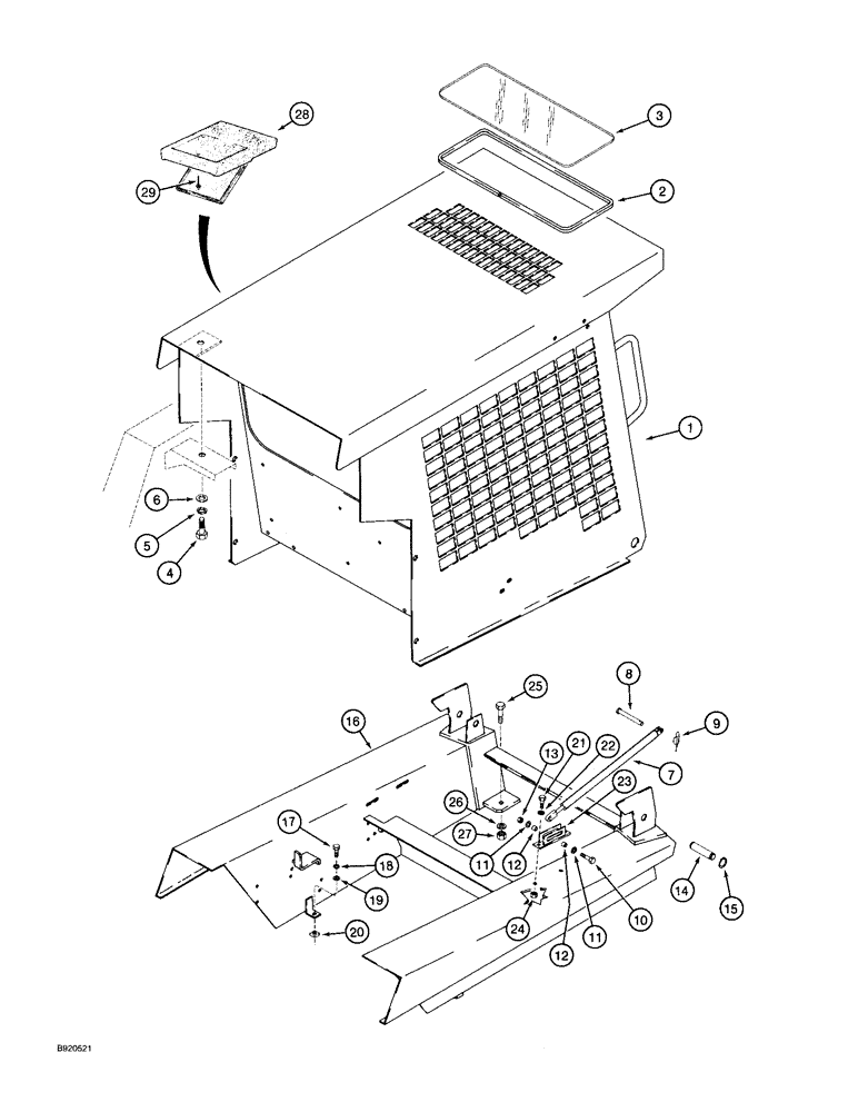 Схема запчастей Case 1825 - (9-18) - FOPS/ROPS AND ROPS - PUNCHED (09) - CHASSIS/ATTACHMENTS