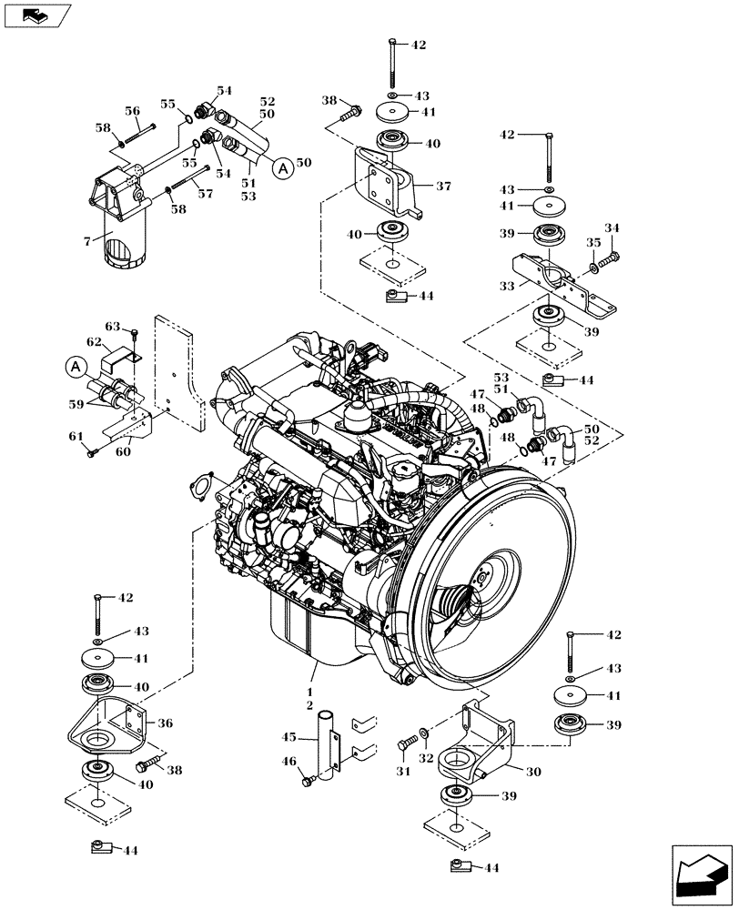 Схема запчастей Case CX235C SR - (10.001.01[01]) - ENGINE (ISUZU) (10) - ENGINE