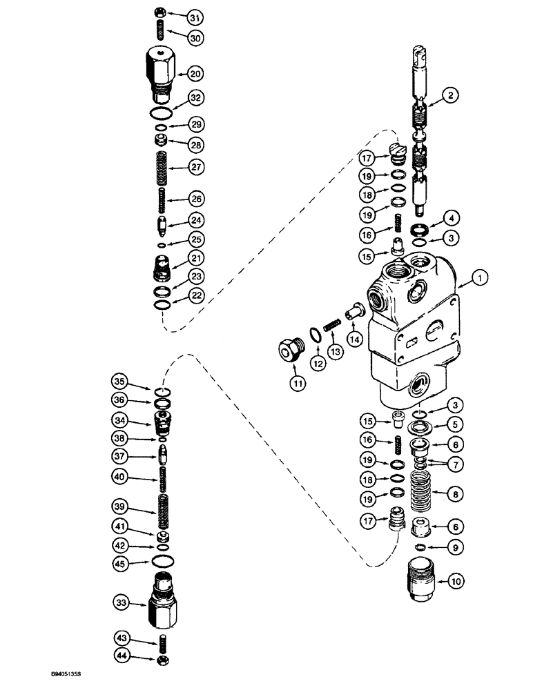 Схема запчастей Case 580SL - (8-118) - BACKHOE CONTROL VALVE, BOOM SECTION (08) - HYDRAULICS