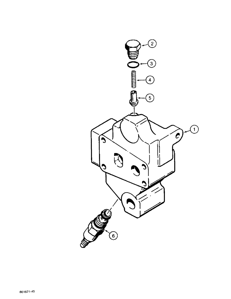 Схема запчастей Case 580SK - (8-074) - LOADER CONTROL VALVE, OUTLET SECTION, WITH MAIN RELIEF VALVE (08) - HYDRAULICS