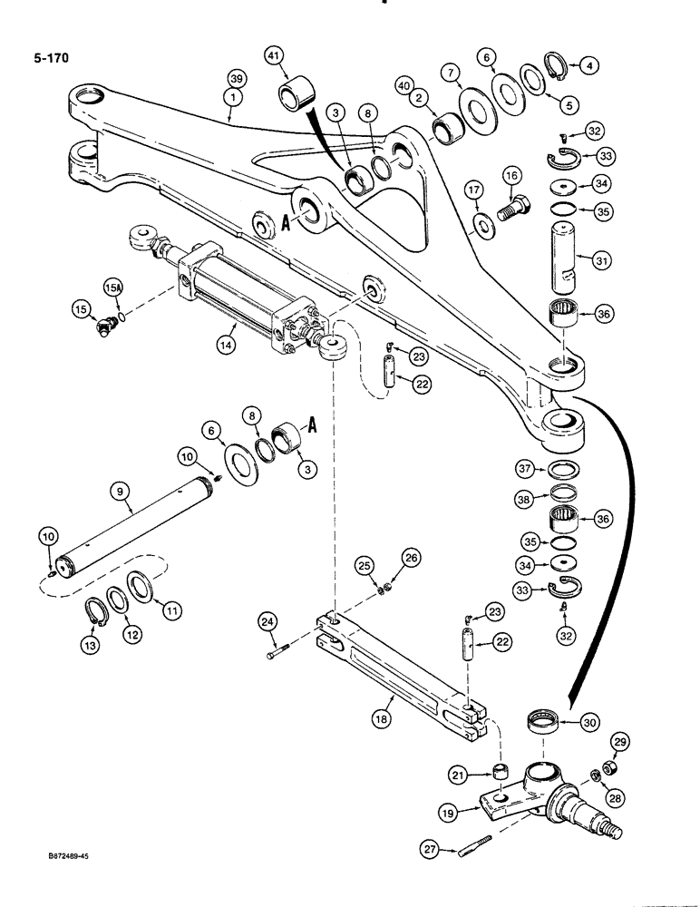 Схема запчастей Case 580K - (05-170) - FRONT AXLE AND SPINDLES (05) - STEERING