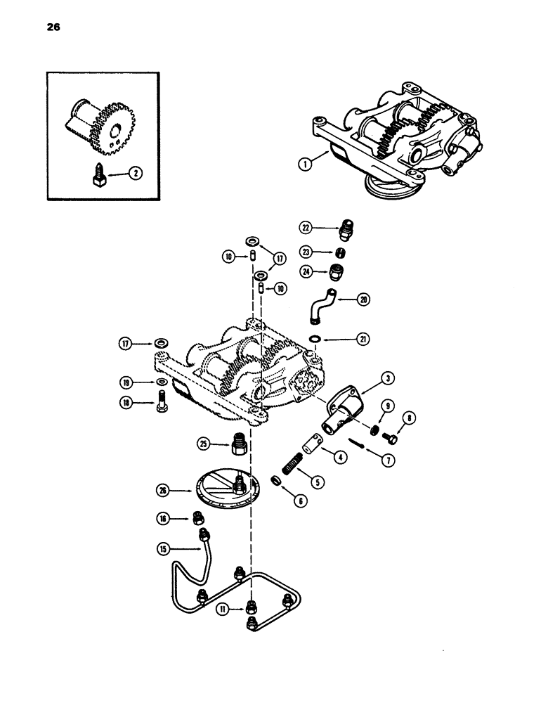 Схема запчастей Case 680E - (026) - BALANCER AND OIL PUMP, 336BD DIESEL ENGINE (10) - ENGINE