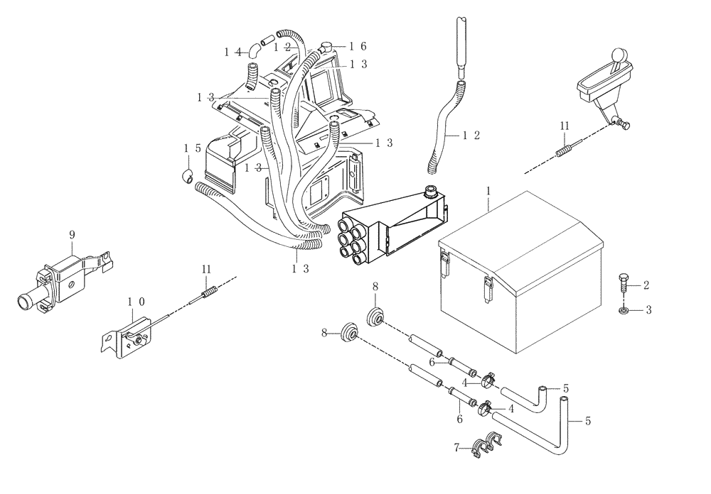 Схема запчастей Case 325 - (5.652/1[15]) - ROPS CAB - HEATER (10) - Cab/Cowlings