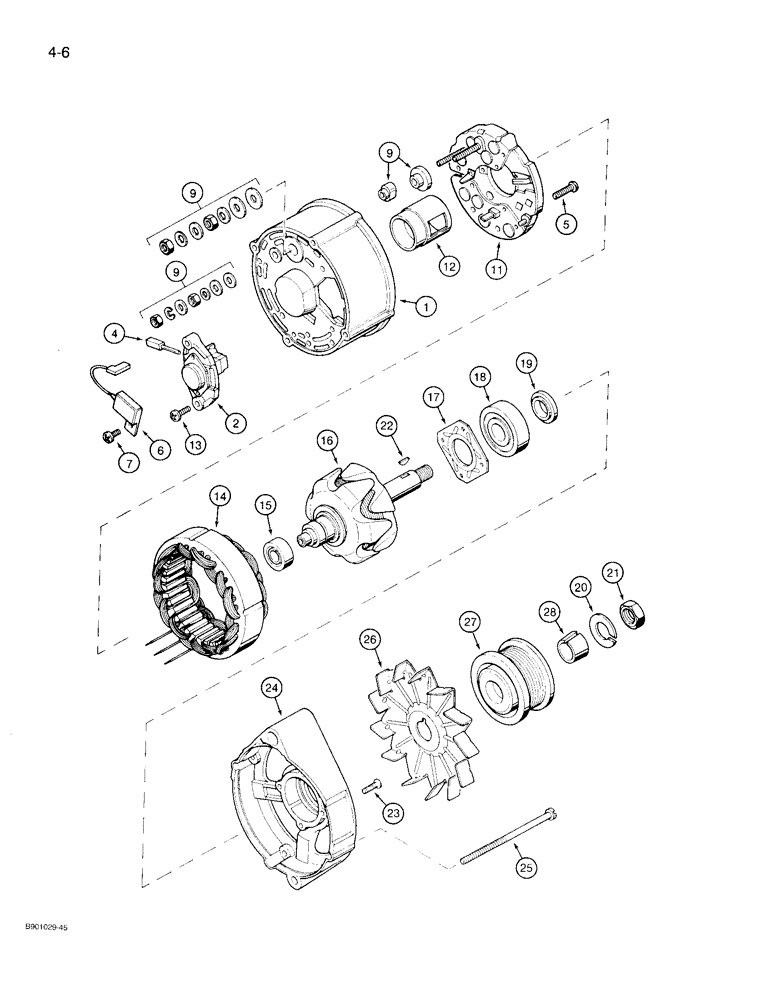 Схема запчастей Case 780D - (4-06) - A187873 ALTERNATOR (04) - ELECTRICAL SYSTEMS