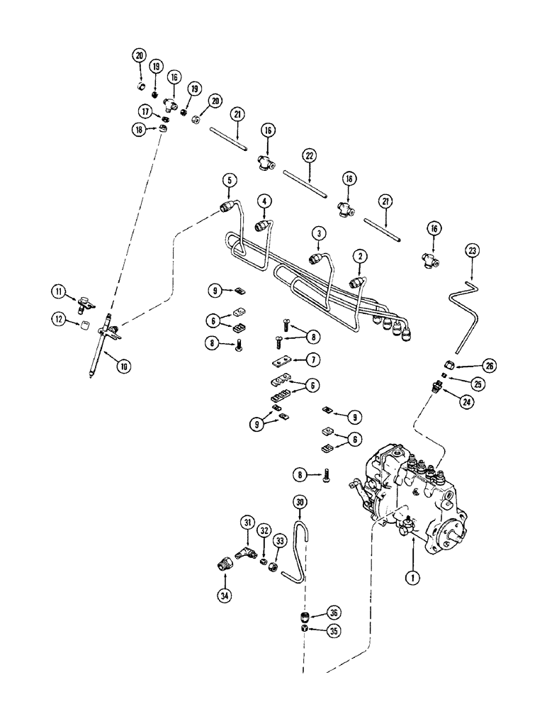 Схема запчастей Case 680CK - (030) - FUEL INJECTION SYSTEM, (301B) DIESEL ENGINE (10) - ENGINE