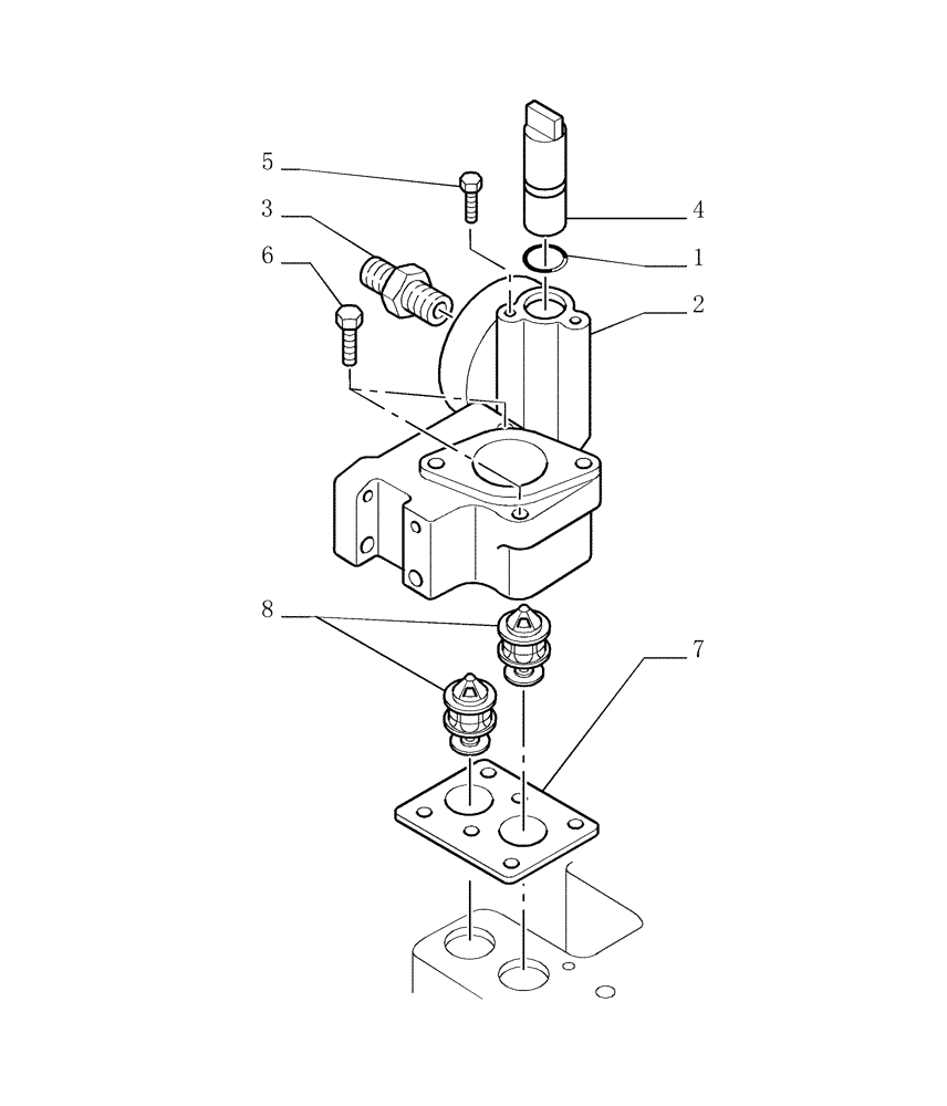 Схема запчастей Case 1850K LT - (0.326[01]) - THERMOSTAT - ENGINE COOLING SYSTEM (01) - ENGINE