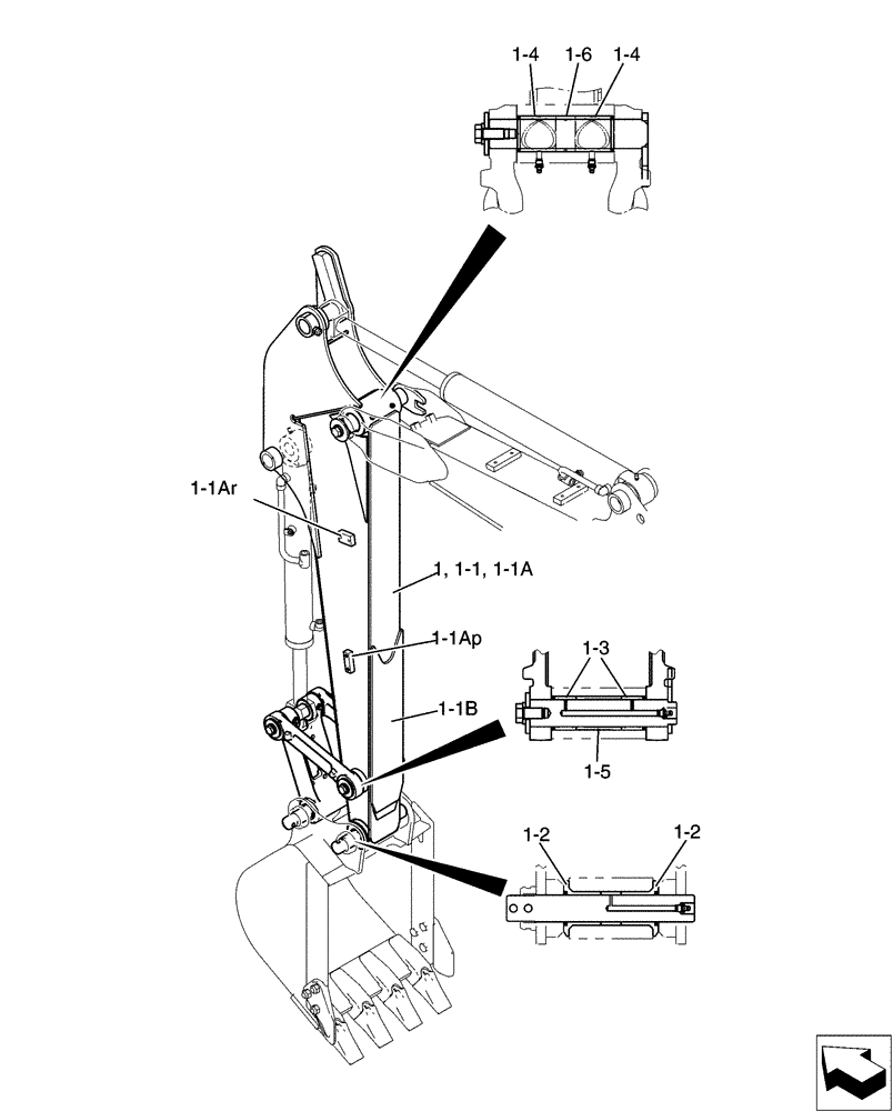 Схема запчастей Case CX31B - (03-019[00]) - ARM, LONG 1.47M, NIBBLER & BREAKER (84) - BOOMS, DIPPERS & BUCKETS