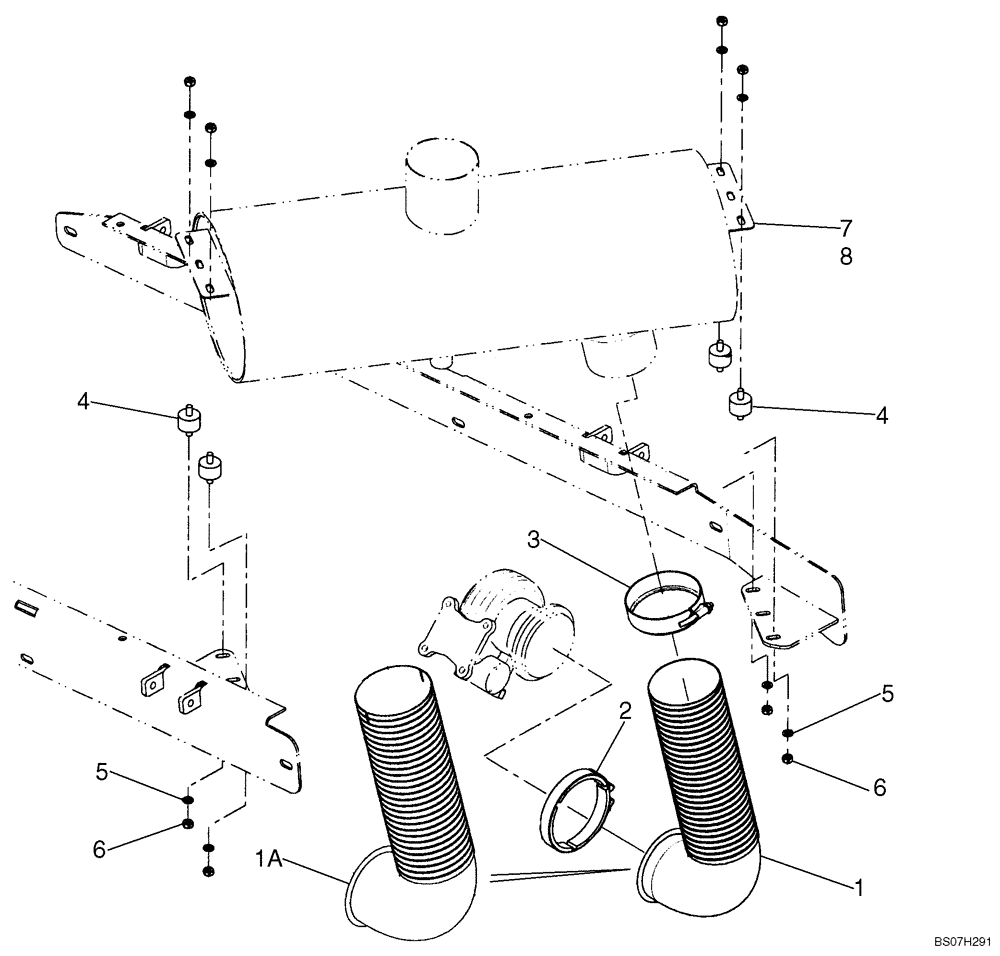 Схема запчастей Case 921E - (02-07) - MUFFLER - EXHAUST SYSTEM (02) - ENGINE