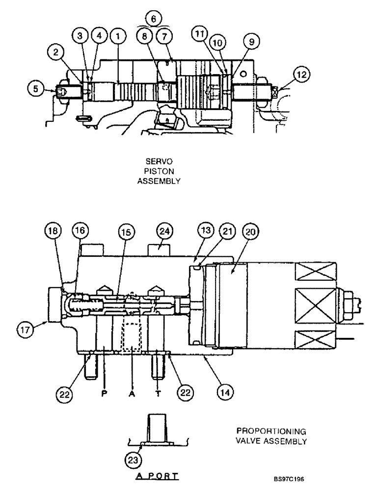 Схема запчастей Case 9040B - (8-126) - 159954A1 HYD PUMP,STD MODELS PRIOR TO PIN DAC0401004 (08) - HYDRAULICS