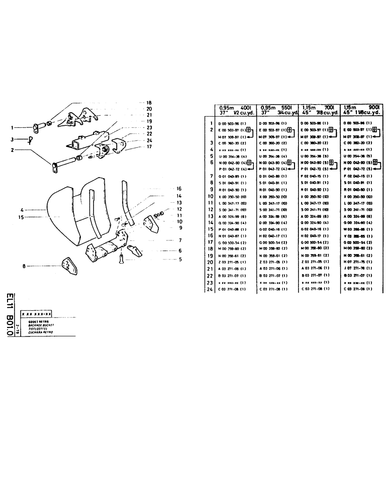 Схема запчастей Case LC80 - (126) - BACKHOE BUCKET, 0,95M 400L (37" 1/2 CU. YD.) 