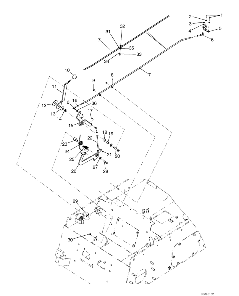 Схема запчастей Case 420 - (03-01) - CONTROLS - FOOT AND HAND THROTTLE (03) - FUEL SYSTEM