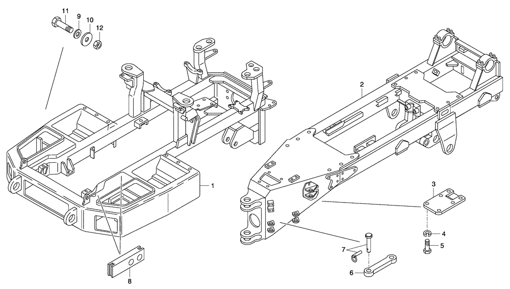 Схема запчастей Case 330 - (36A00020874[02]) - FRAME (11) - AXLES/WHEELS