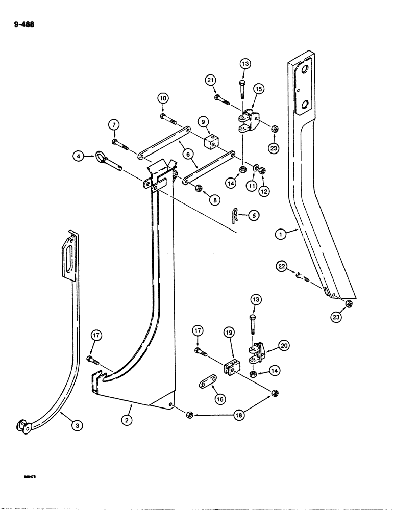 Схема запчастей Case DH4B - (9-488) - BENT PLOW BLADES AND SWIVEL CHUTES, 1" WIDE X 24" X 3/4" CLEARANCE (09) - CHASSIS/ATTACHMENTS