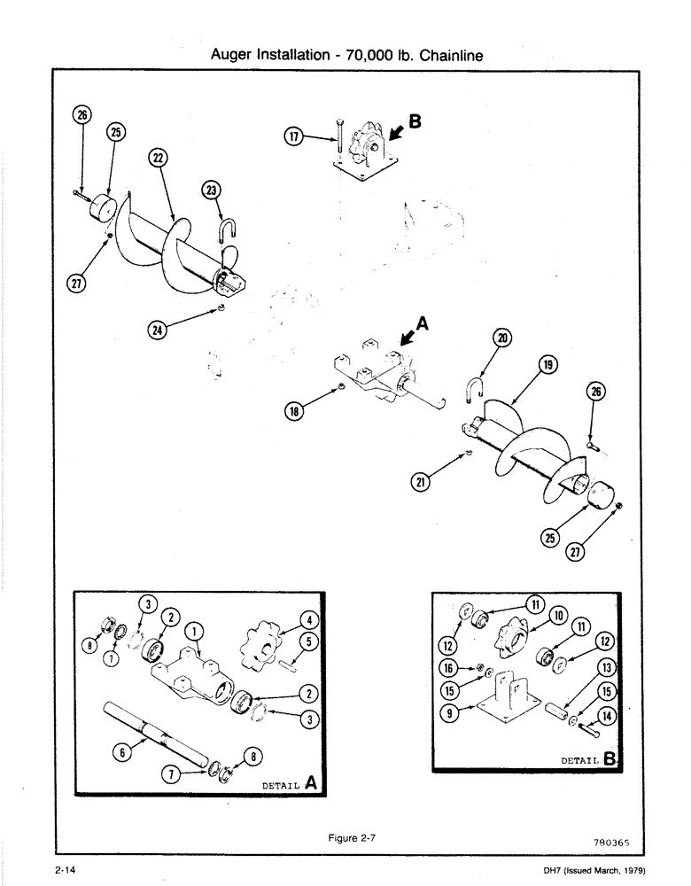 Схема запчастей Case DH7 - (2-14) - AUGER INSTALLATION - 70,000 LB. CHAINLINE (89) - TOOLS