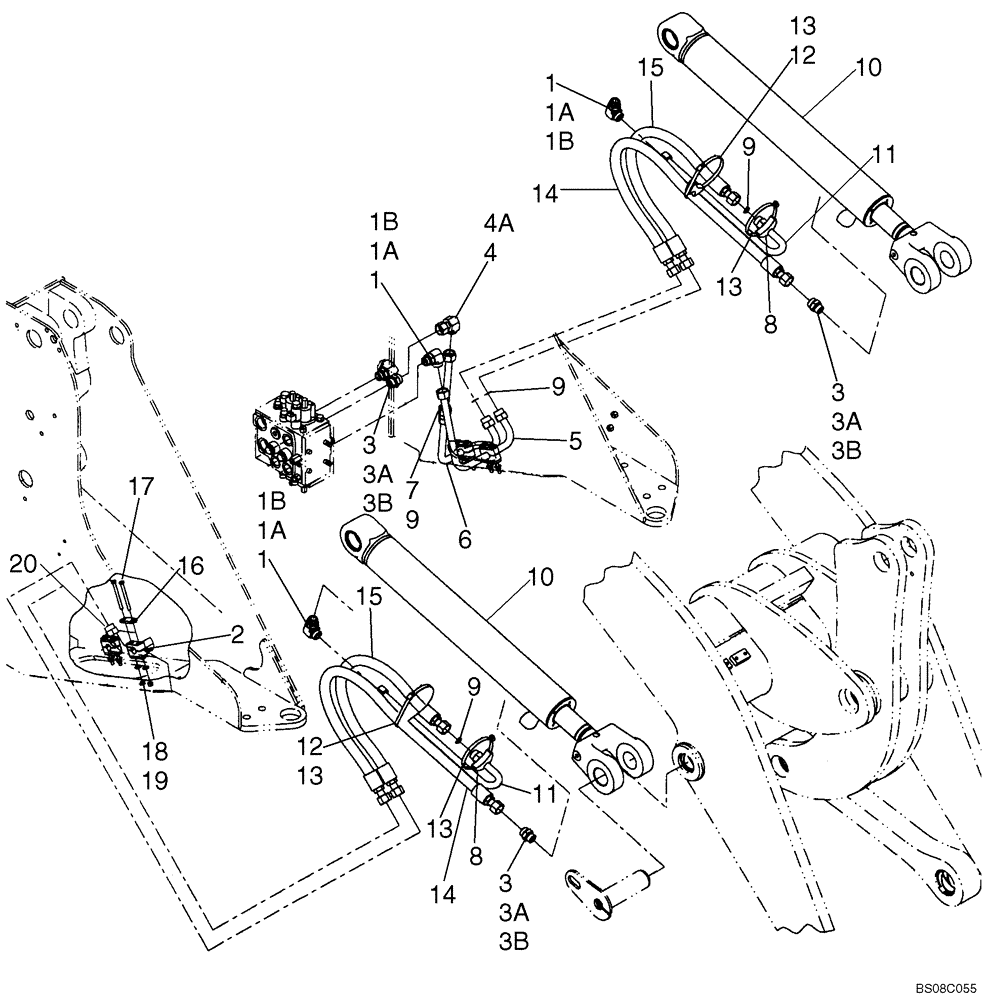 Схема запчастей Case 721E - (08-14) - HYDRAULICS - LOADER LIFT (Z-BAR/XR) (08) - HYDRAULICS