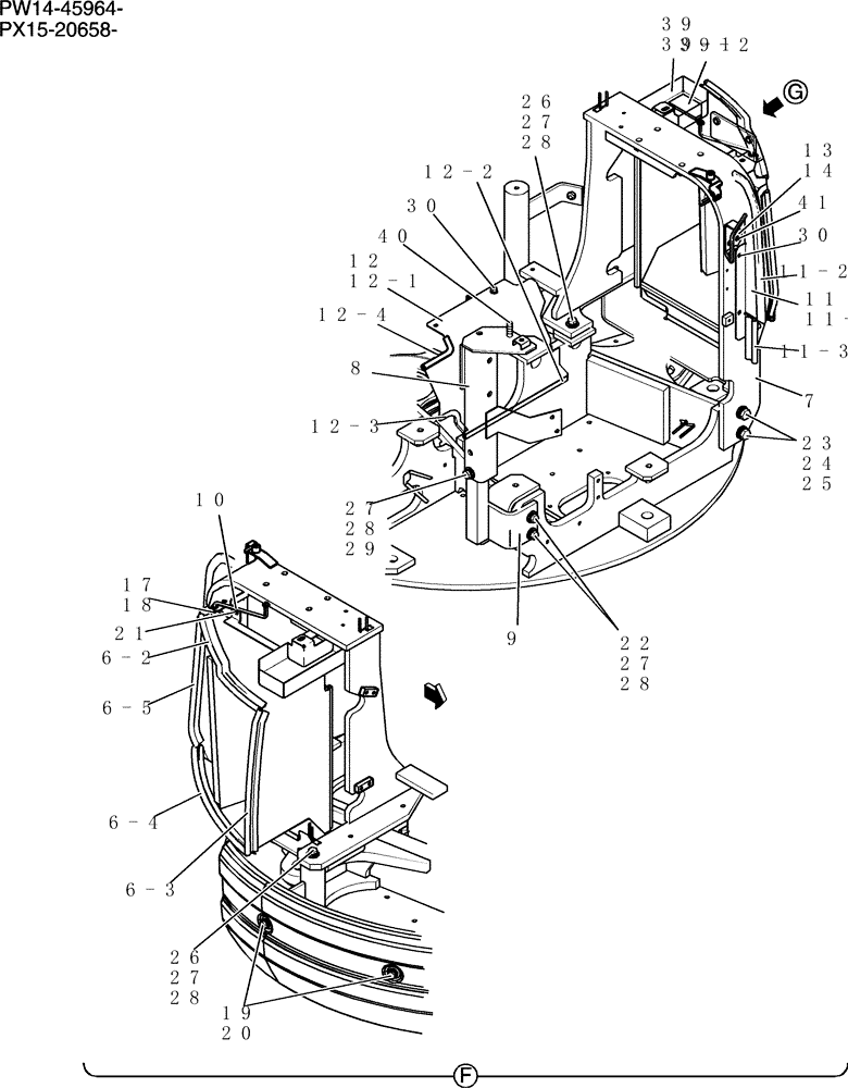 Схема запчастей Case CX31B - (769-01[4]) - GUARD INSTAL COOLER (36) - PNEUMATIC SYSTEM