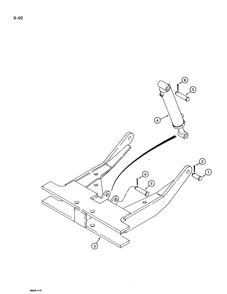 Схема запчастей Case 360 - (9-046) - BACKFILL BLADE LIFT FRAME AND MOUNTING (09) - CHASSIS/ATTACHMENTS