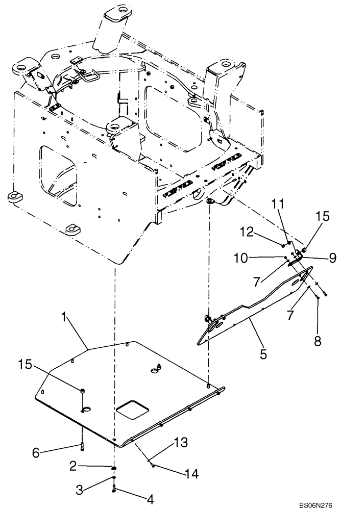 Схема запчастей Case 821E - (09-14A) - FRAME, REAR - PLATE, SKID (09) - CHASSIS